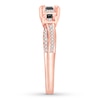 Thumbnail Image 3 of Memories Moments Magic 3-Stone Black Diamond Engagement Ring 1/2 ct tw 10K Rose Gold