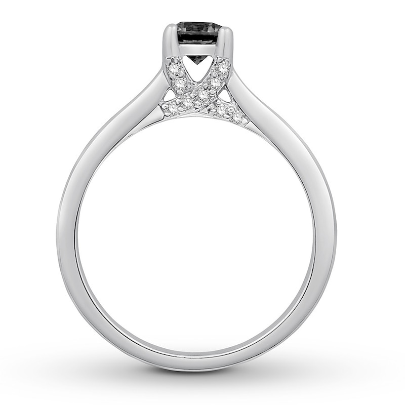 Main Image 2 of Now + Forever Black & White Diamond Engagement Ring 1/2 ct tw 10K White Gold