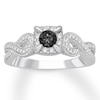 Thumbnail Image 1 of Now + Forever Black/White Diamond Engagement Ring 1/2 Carat tw 10K White Gold