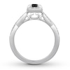 Thumbnail Image 1 of Black/White Diamond Engagement Ring 1/2 Carat tw 10K White Gold