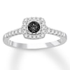 Thumbnail Image 0 of Black & White Diamond Engagement Ring 3/8 ct tw 10K White Gold