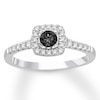 Thumbnail Image 1 of Now + Forever Black & White Diamond Engagement Ring 3/8 ct tw 10K White Gold