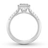 Thumbnail Image 1 of Black & White Diamond Engagement Ring 3/8 ct tw 10K White Gold