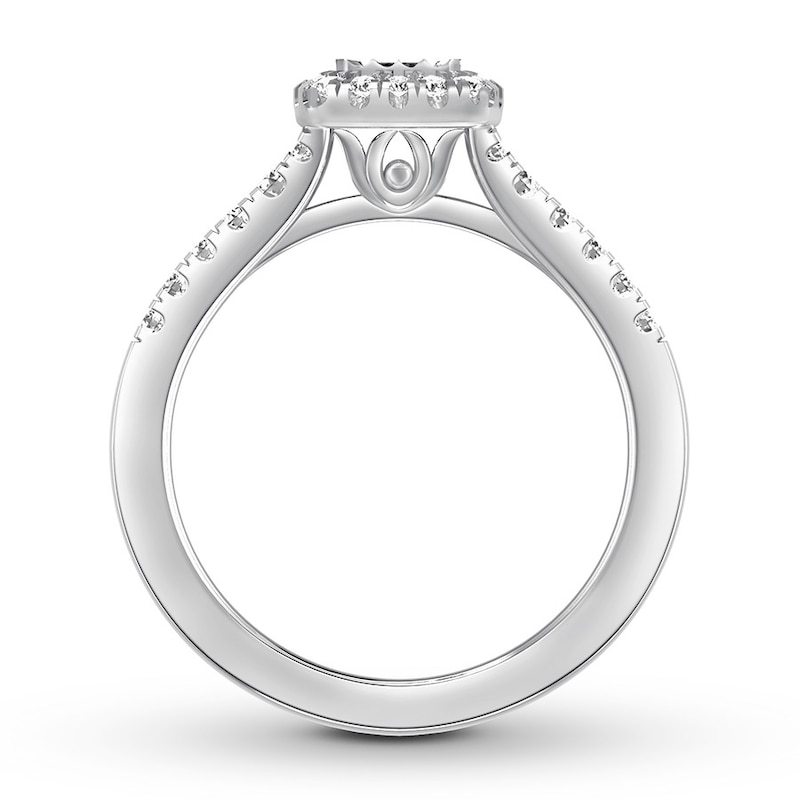 Main Image 2 of Now + Forever Black & White Diamond Engagement Ring 3/8 ct tw 10K White Gold