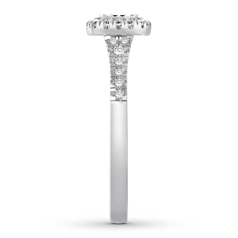 Main Image 3 of Now + Forever Black & White Diamond Engagement Ring 3/8 ct tw 10K White Gold
