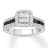 Thumbnail Image 1 of Now + Forever Black/White Diamond Engagement Ring 3/4 ct tw 14K Gold