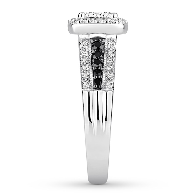 Main Image 3 of Now + Forever Black/White Diamond Engagement Ring 3/4 ct tw 14K Gold