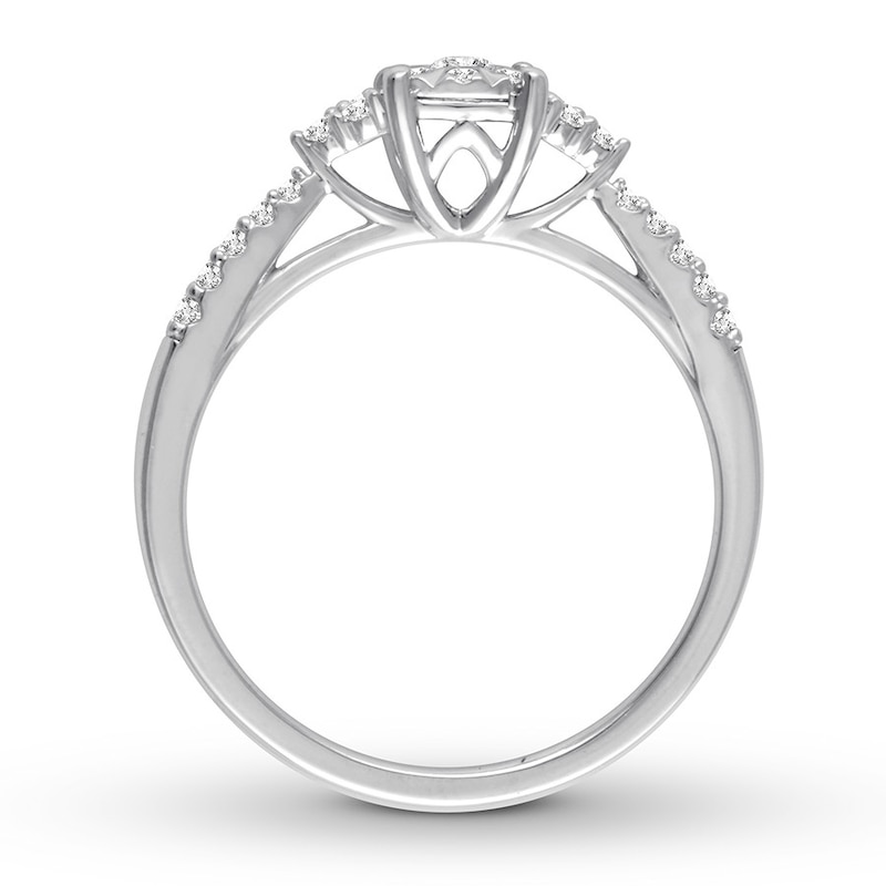 Diamond Ring 1/4 ct tw Round-cut 10K White Gold