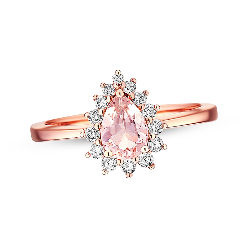 Main Image 1 of Now + Forever Morganite Engagement Ring 1/4 ct tw Diamonds 14K Rose Gold