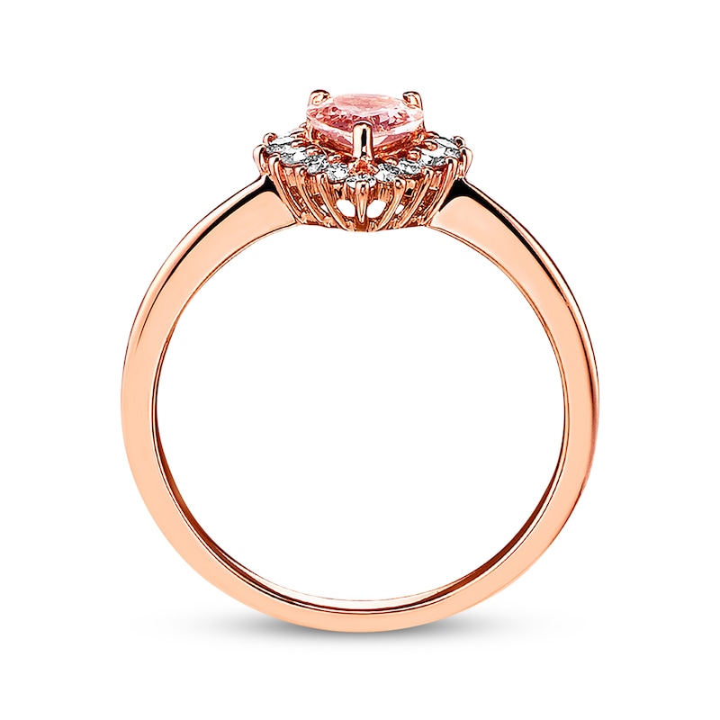 Morganite Engagement Ring 1/4 ct tw Diamonds 14K Rose Gold