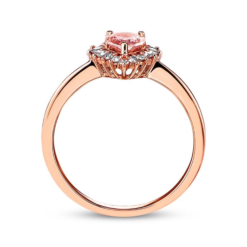 Main Image 2 of Now + Forever Morganite Engagement Ring 1/4 ct tw Diamonds 14K Rose Gold