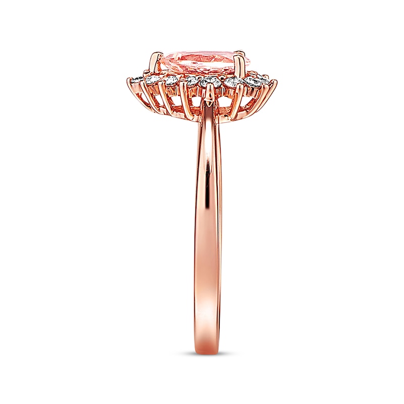 Main Image 3 of Now + Forever Morganite Engagement Ring 1/4 ct tw Diamonds 14K Rose Gold