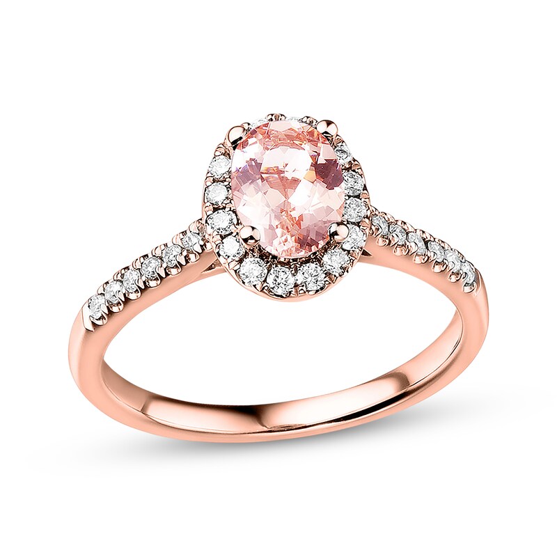 Morganite Engagement Ring 1 4 Ct Tw Diamonds 14k Rose Gold Kay