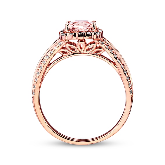 Morganite Engagement Ring 3/8 ct tw Diamonds 14K Rose Gold | Kay