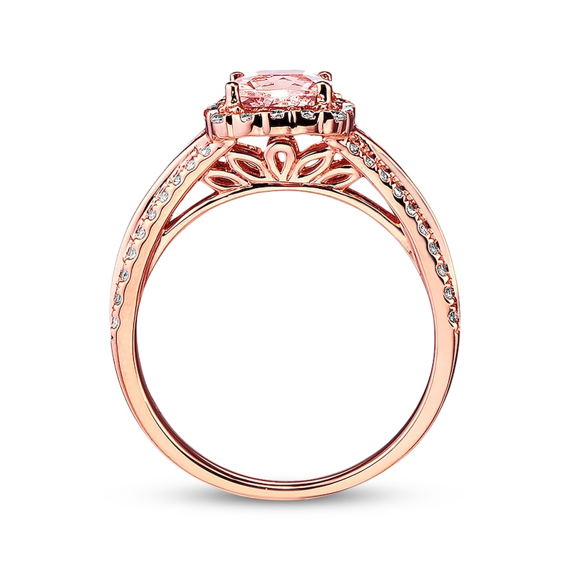 Main Image 2 of Morganite Engagement Ring 3/8 ct tw Diamonds 14K Rose Gold