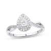 Thumbnail Image 1 of Now + Forever Diamond Engagement Ring 1/2 ct tw Pear & Round 14K White Gold