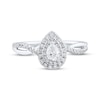 Thumbnail Image 2 of Diamond Engagement Ring 1/2 ct tw Pear & Round 14K White Gold