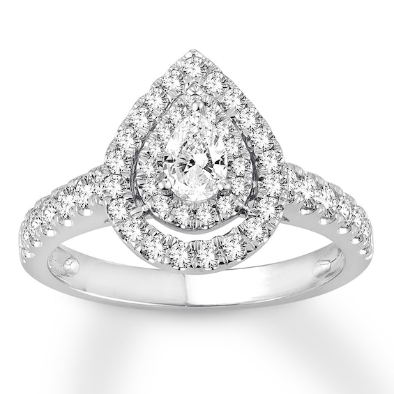 Pear-Shaped Diamond Engagement Ring 1 ct tw 14K White Gold