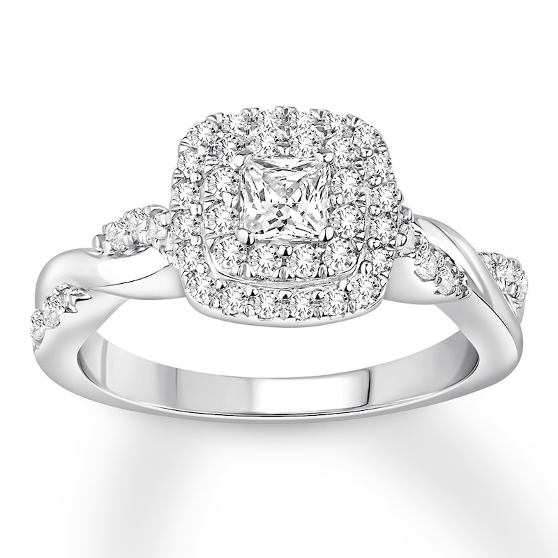 Main Image 1 of Now + Forever Princess-cut Diamond Engagement Ring 3/4 carat tw 14K White Gold