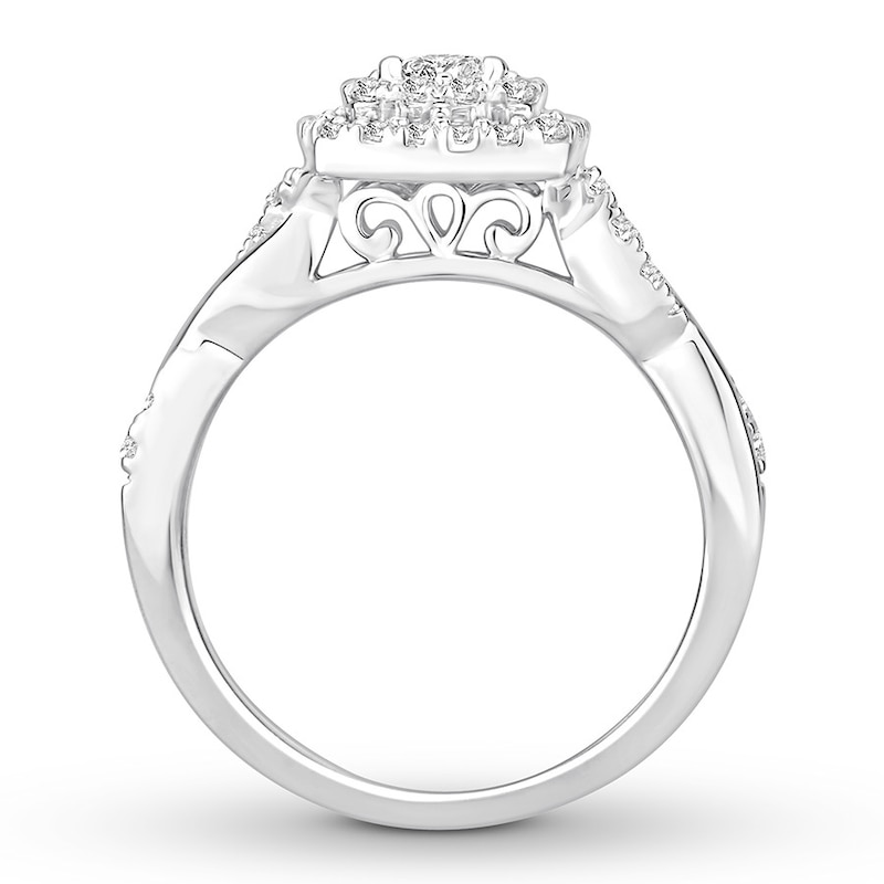 Princess-cut Diamond Engagement Ring 3/4 carat tw 14K White Gold