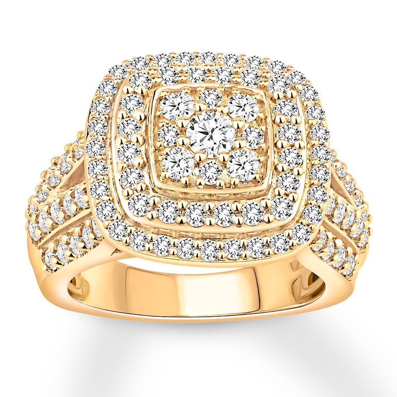 Round-cut Diamond Engagement Ring 2 carats tw 14K Yellow Gold