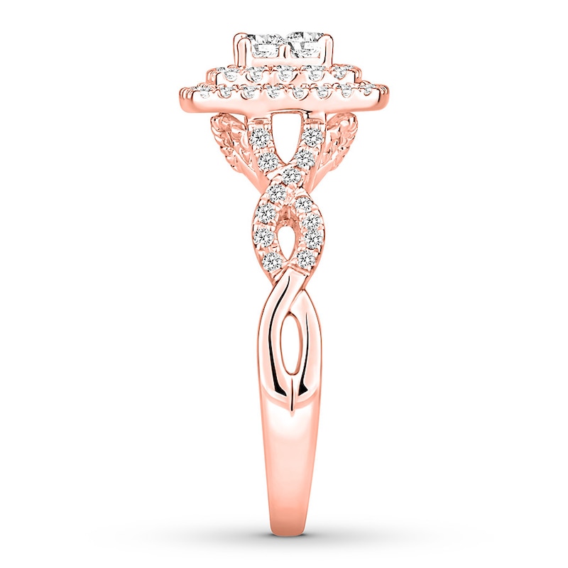 Main Image 3 of Now + Forever Multi-Stone Princess-cut Diamond Engagement Ring 3/4 carat tw 14K Rose Gold