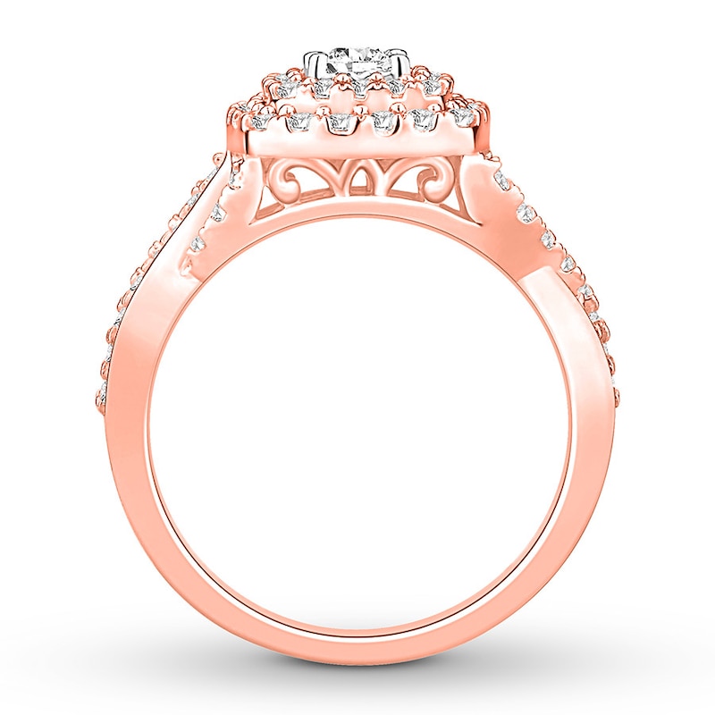 Diamond Engagement Ring 7/8 carat tw 14K Rose Gold