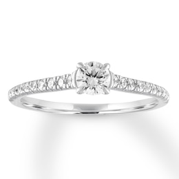 Now + Forever Diamond Engagement Ring 1/2 carat tw Round-cut 14K White Gold
