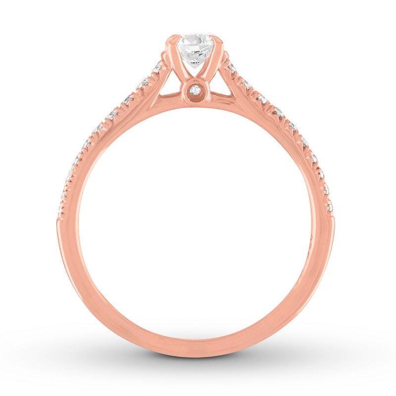 Diamond Engagement Ring 1/2 carat tw Round-cut 14K Rose Gold