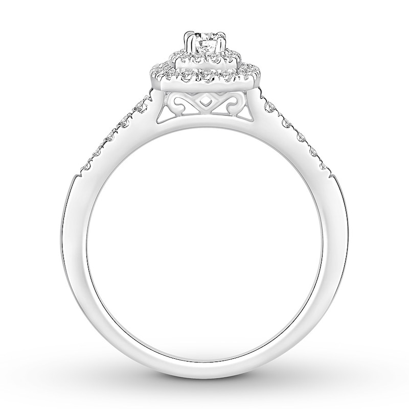 Diamond Engagement Ring 3/8 carat tw Round-cut 10K White Gold
