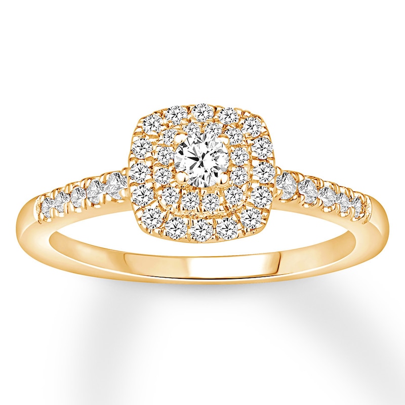 Diamond Engagement Ring 3/8 carat tw Round-cut 10K Yellow Gold