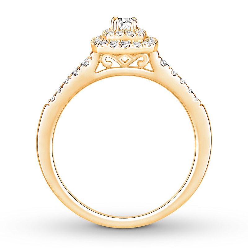 Diamond Engagement Ring 3/8 carat tw Round-cut 10K Yellow Gold