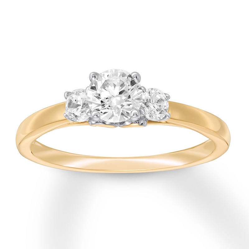 Main Image 1 of Now + Forever Three-Stone Diamond Ring 5/8 ct tw Round-cut 14K Two-Tone Gold