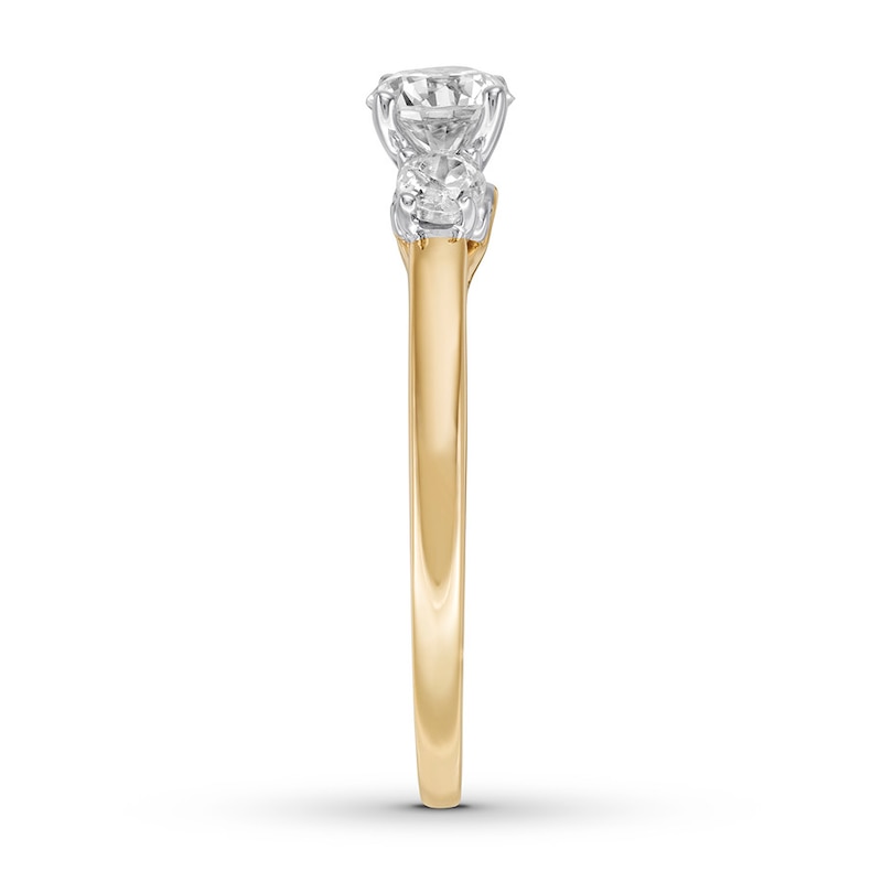 Main Image 3 of Now + Forever Three-Stone Diamond Ring 5/8 ct tw Round-cut 14K Two-Tone Gold