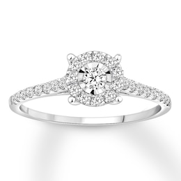 Now + Forever Diamond Engagement Ring 3/8 ct tw Round-cut 10K White Gold