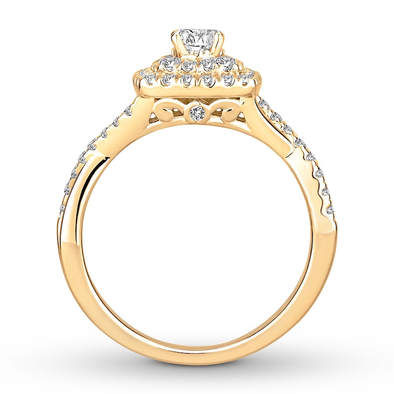 Diamond Engagement Ring 3/4 ct tw Round-cut 14K Yellow Gold