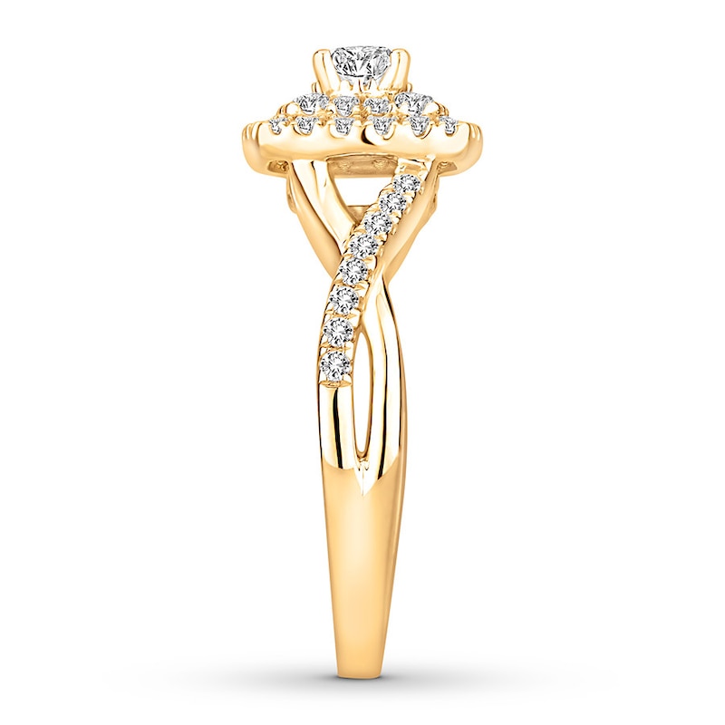 Diamond Engagement Ring 3/4 ct tw Round-cut 14K Yellow Gold