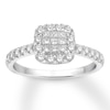 Thumbnail Image 0 of Diamond Engagement Ring 3/4 ct tw Princess & Round 14K White Gold