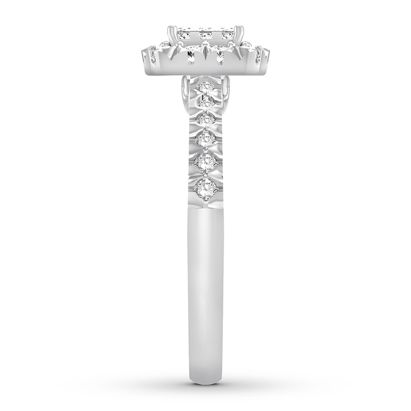 Main Image 3 of Now + Forever Diamond Engagement Ring 3/4 ct tw Princess & Round 14K White Gold