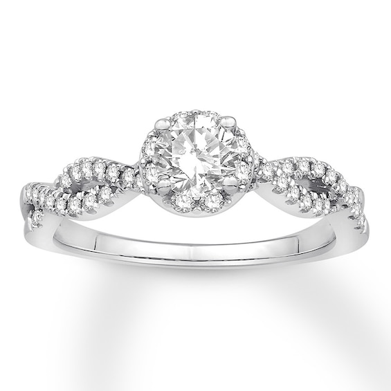 Now + Forever Diamond Engagement Ring 5/8 Carat tw Round 14K White Gold