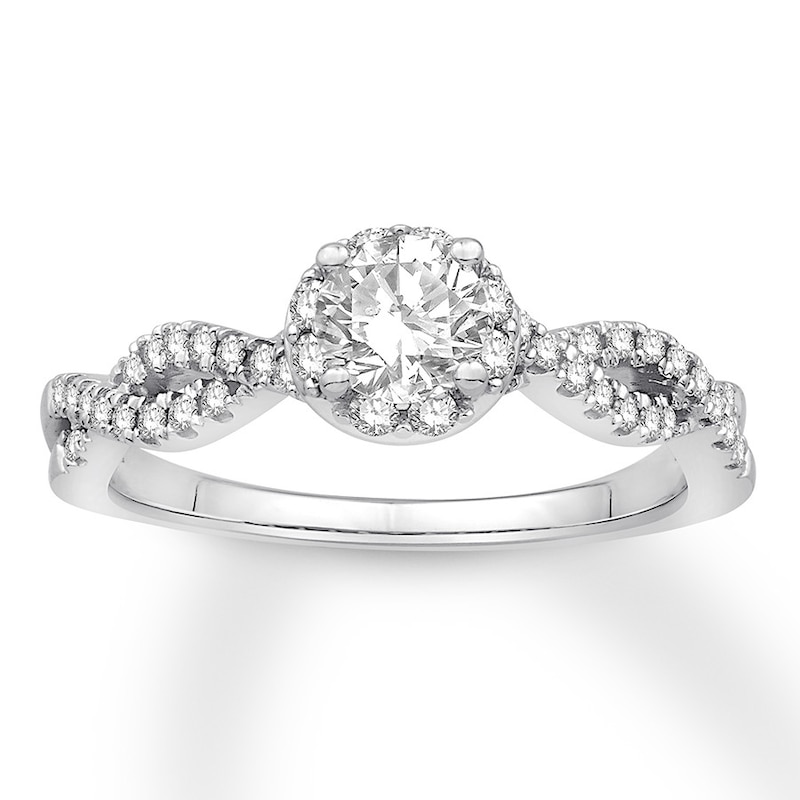 Diamond Engagement Ring 5/8 Carat tw Round 14K White Gold