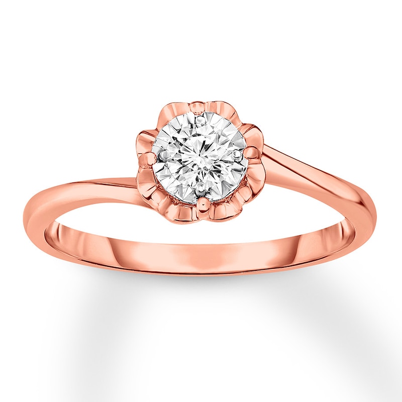 Round Diamond Engagement Ring 1/5 ct tw 14K Rose Gold (I/I2)