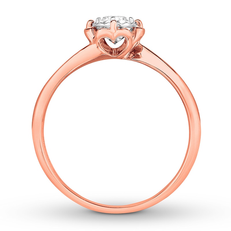 Round Diamond Engagement Ring 1/5 ct tw 14K Rose Gold