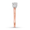 Thumbnail Image 2 of Three-Stone Diamond Ring 1 ct tw Cushion/Round 14K Rose Gold