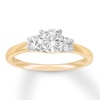 Thumbnail Image 0 of Three-Stone Diamond Ring 1-1/3 ct tw Round-cut 14K Yellow Gold