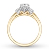 Three-Stone Diamond Ring 1-1/3 ct tw Round-cut 14K Yellow Gold