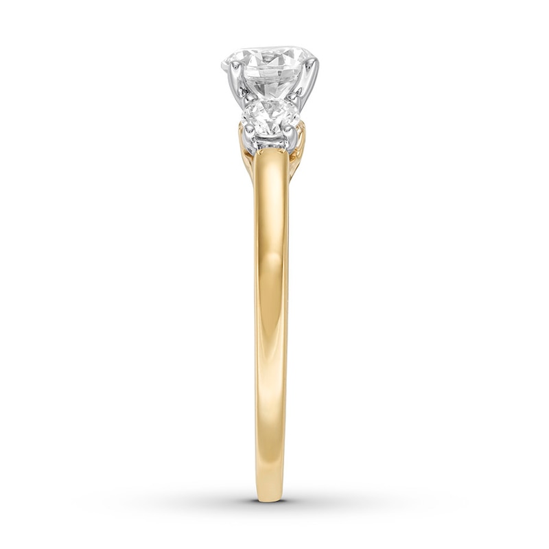 Three-Stone Diamond Ring 1-1/3 ct tw Round-cut 14K Yellow Gold