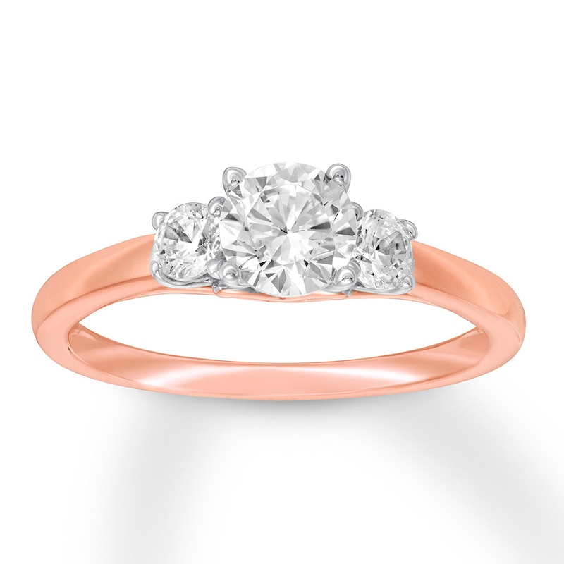Three-Stone Diamond Ring 1-1/3 ct tw Round-cut 14K Two-Tone Gold