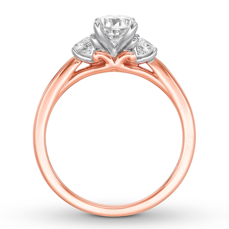 Three-Stone Diamond Ring 1-1/3 ct tw Round-cut 14K Two-Tone Gold