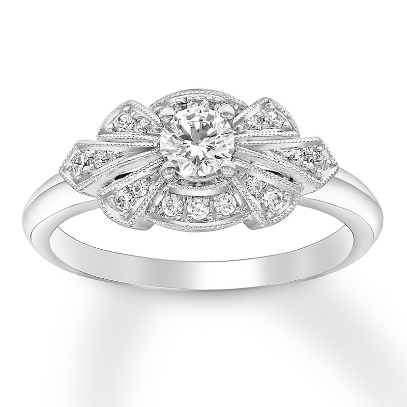 Round-cut Diamond Engagement Ring 3/8 ct tw 14K White Gold